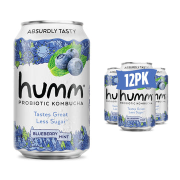Humm Kombucha Blueberry Mint - Organic, Vegan & Gmo-Free (12 Pack)