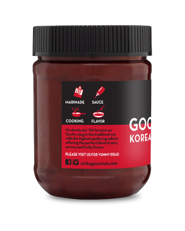 Sinto Gourmet Gochujang Korean Red Hot Chili Paste, Gluten Free, Vegan, 10 oz