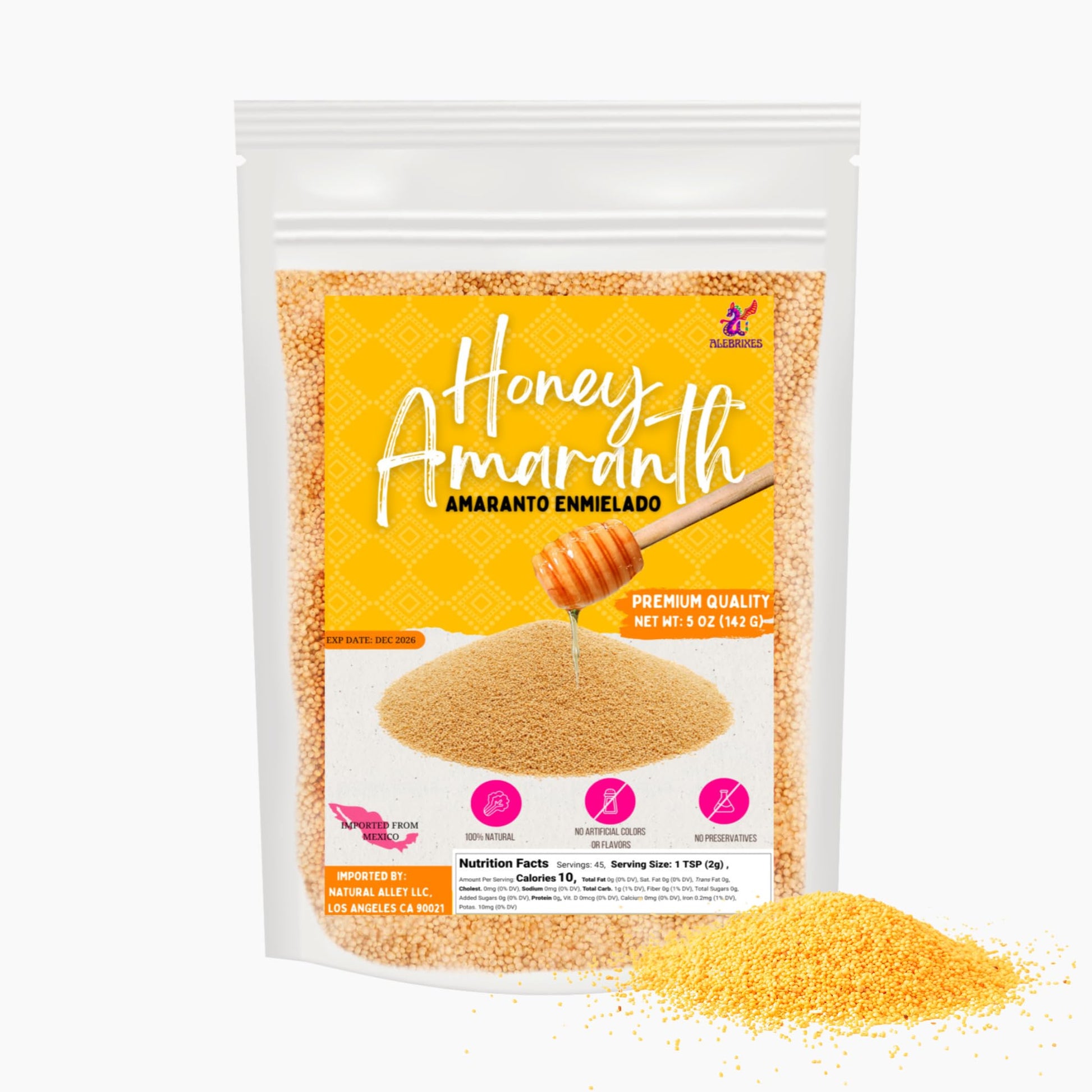 Alebrixes - Honey Amaranth Grain (4 Oz - 110 g) | Amaranto Enmielado - Amaranto con miel | Premium Quality Natural Honey-Infused