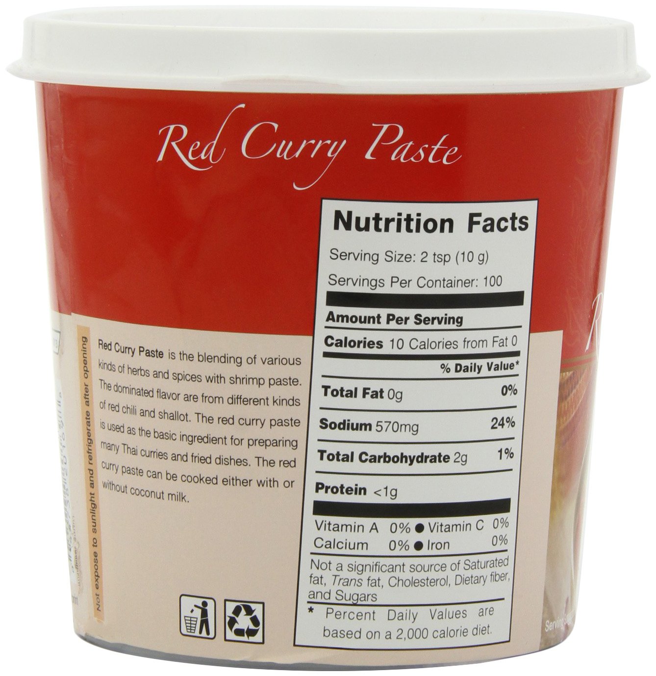 Mae Ploy Red Curry Paste, Authentic Thai Curry Paste With Red Chili, Shrimp Paste, Lemongrass And Aromatic Herbs For Cooking Butter Chicken, Rendang, Curries, Stews And Other Dishes, 2.2Lbs Tub