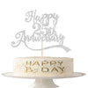 1 Pcs Happy 25Th Anniversary Cake Topper Assembled Glitter 25Th Birthday Cake Pick Decorations For Celebrating Wedding 25Th Anni