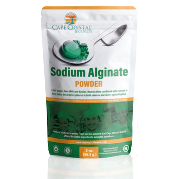 Sodium Alginate 100% Food Grade | Natural Thickening Powder & Gelling Agent For Cooking (2-Oz.)