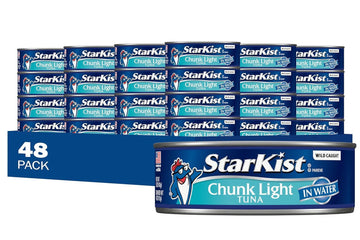 Starkist Chunk Light Tuna In Water, 5 Oz (48 Pack) Canned Tuna Fish, Wild Caught, Gluten Free, Ready To Eat, Perfect For Salads, Keto Meals And Snacks, With 20G Protein & 90 Calories Per Serving