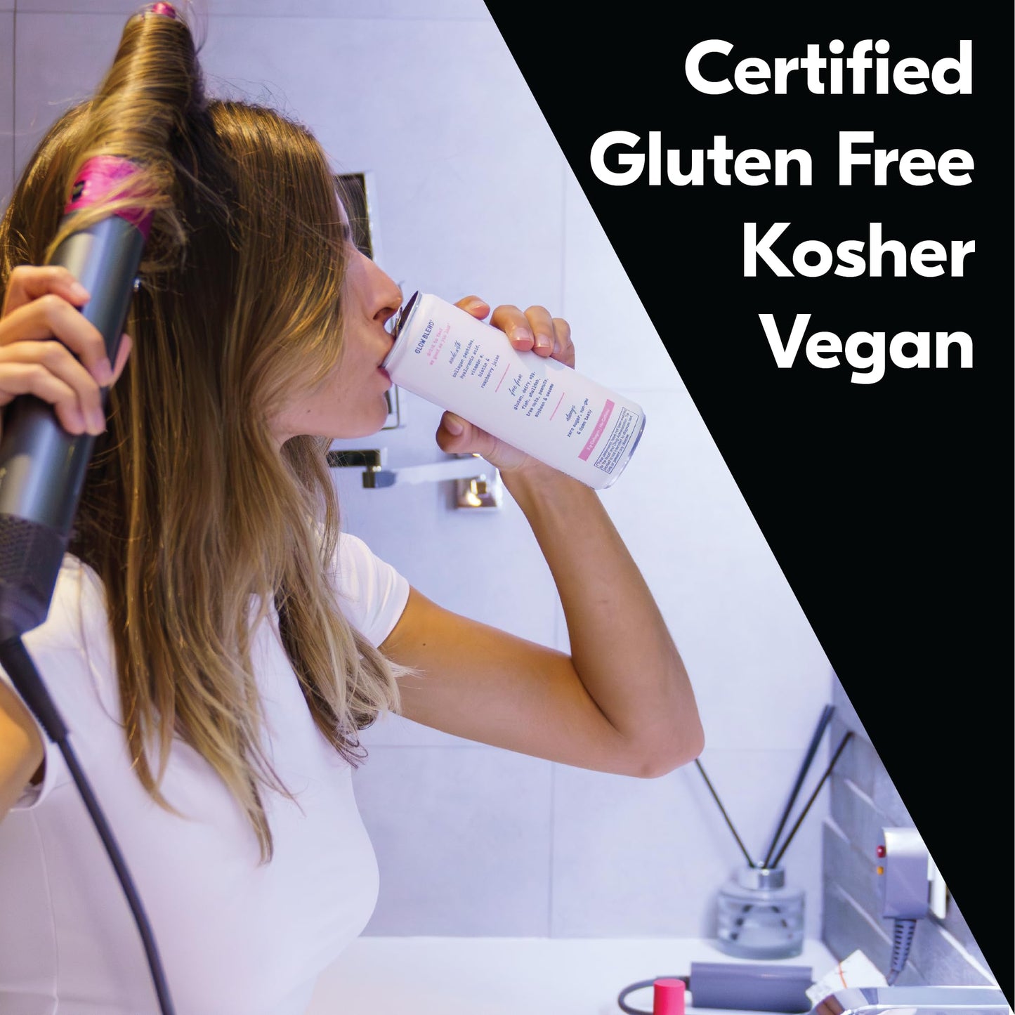 Tru Glow Sparkling Water with Biotin & Vitamin C, Real Raspberry Juice, 12 FL OZ Cans, 12 Pack, Vegan, Gluten Free, Sugar Free