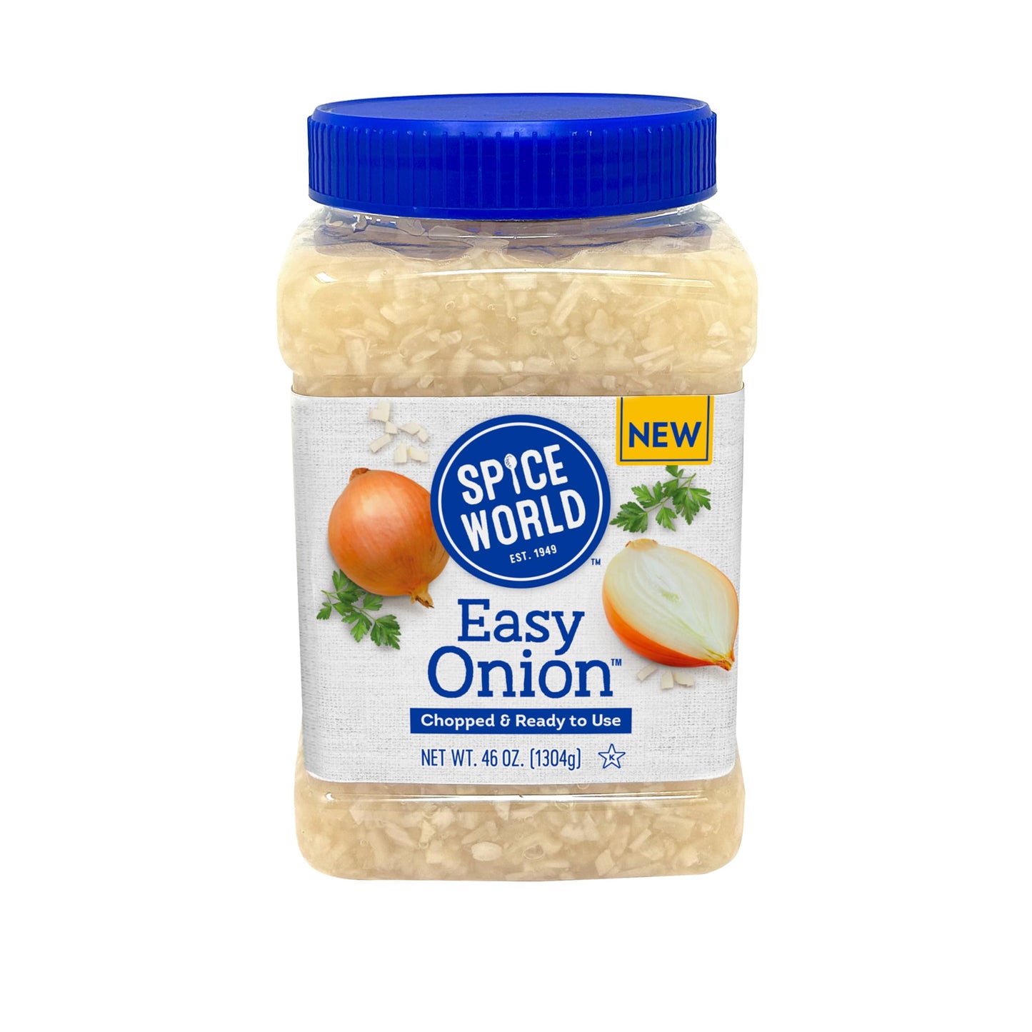 Spice World Chopped Easy Onion - 46oz Ready-to-Use Minced Onion - Perfect for Hot Dogs, Stir Fry, Marinades, & More - Simply Sco