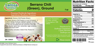 Larissa Veronica Serrano Chili, Ground, 1 oz (Pack of 3)