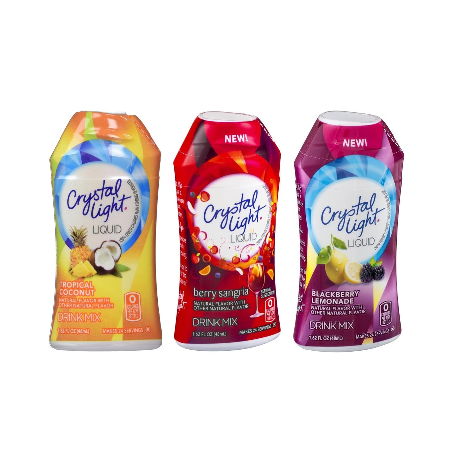 Crystal Light Liquid Mix Tropical Coconut, Berry Sangria, Blackberry Lemonade (Variety Pack)