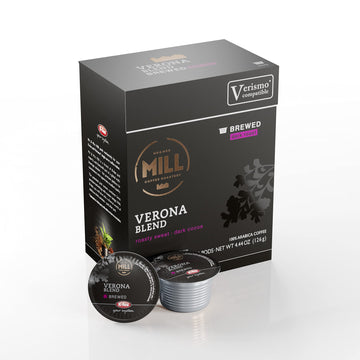 Mill Coffee Brewed Verona Blend Coffee K-Fee & Starbucks Verismo* Compatible | 72 Count (6 Boxes X 12 Pods) | Dark Roast Single