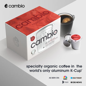 Cambio Roasters French Roast Organic Keurig Kcups, Only Aluminum Kcup Keurig Coffee Pods For Better & Longer Lasting Flavor, Int