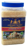 Golden Crown Premium White Jasmine Rice - 32 oz (2LB), Naturally Aged Halal + Kosher Vegan Long Aromatic Tasty and Delicious Fla