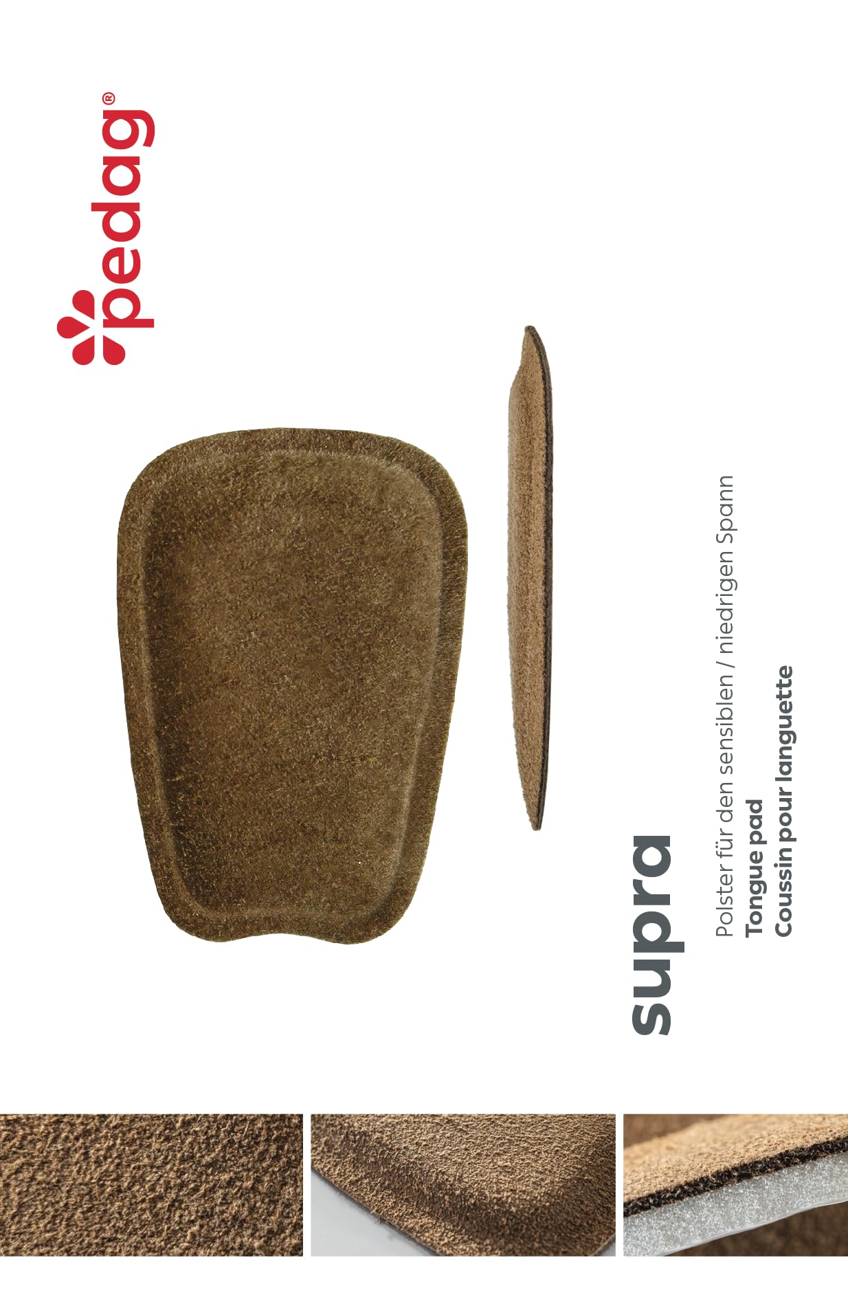 Pedag Supra German Handmade Shoe Tongue Pads Soft Suede Leather And Memory Foam Shoe Padding Solves Loose Shoes Problem 1 Pa