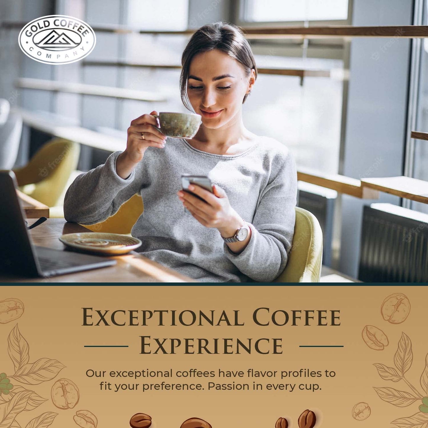 Gold Coffee Company Kanaloa Premium House Blend | Gourmet Medium Roast Whole Bean Coffee | 100% Arabica Roasted Beans | 1 Lb.