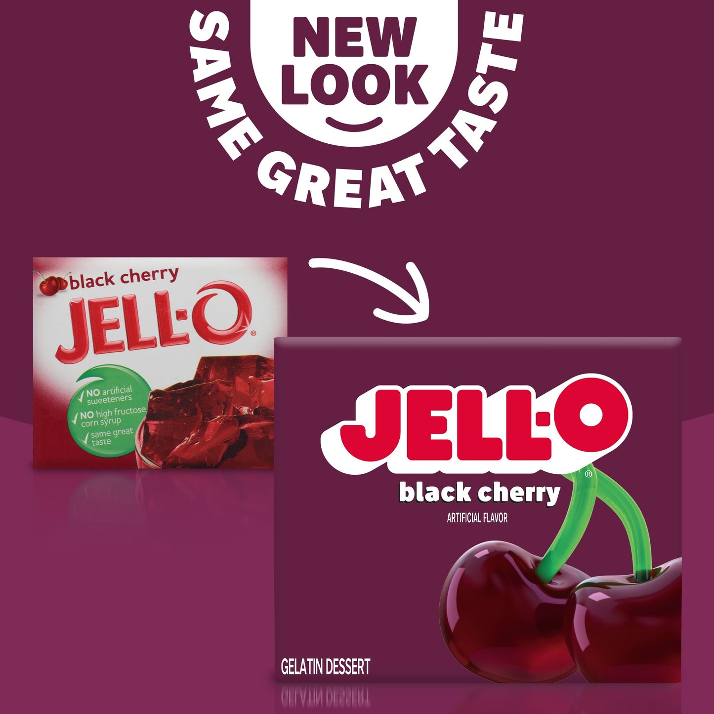 Jell-O Gelatin Mix, Black Cherry Regular Sugar, 3 Oz