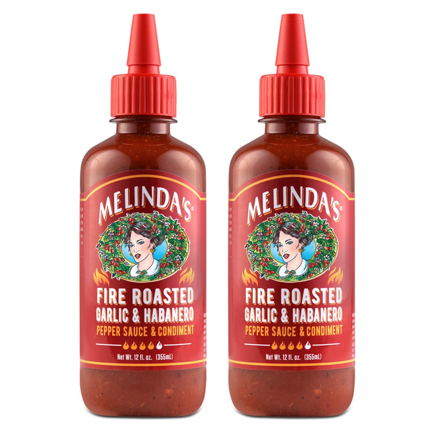 Melindas Fire Roasted Garlic & Habanero Hot Sauce - Craft Hot Sauce With Slow Roasted Garlic, Roasted Habanero Peppers, Lime Jui