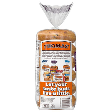 Thomas Cinnamon Raisin Bagels, 6 Pre Sliced Bagels with No High Fructose Corn Syrup, 20 Oz Bag