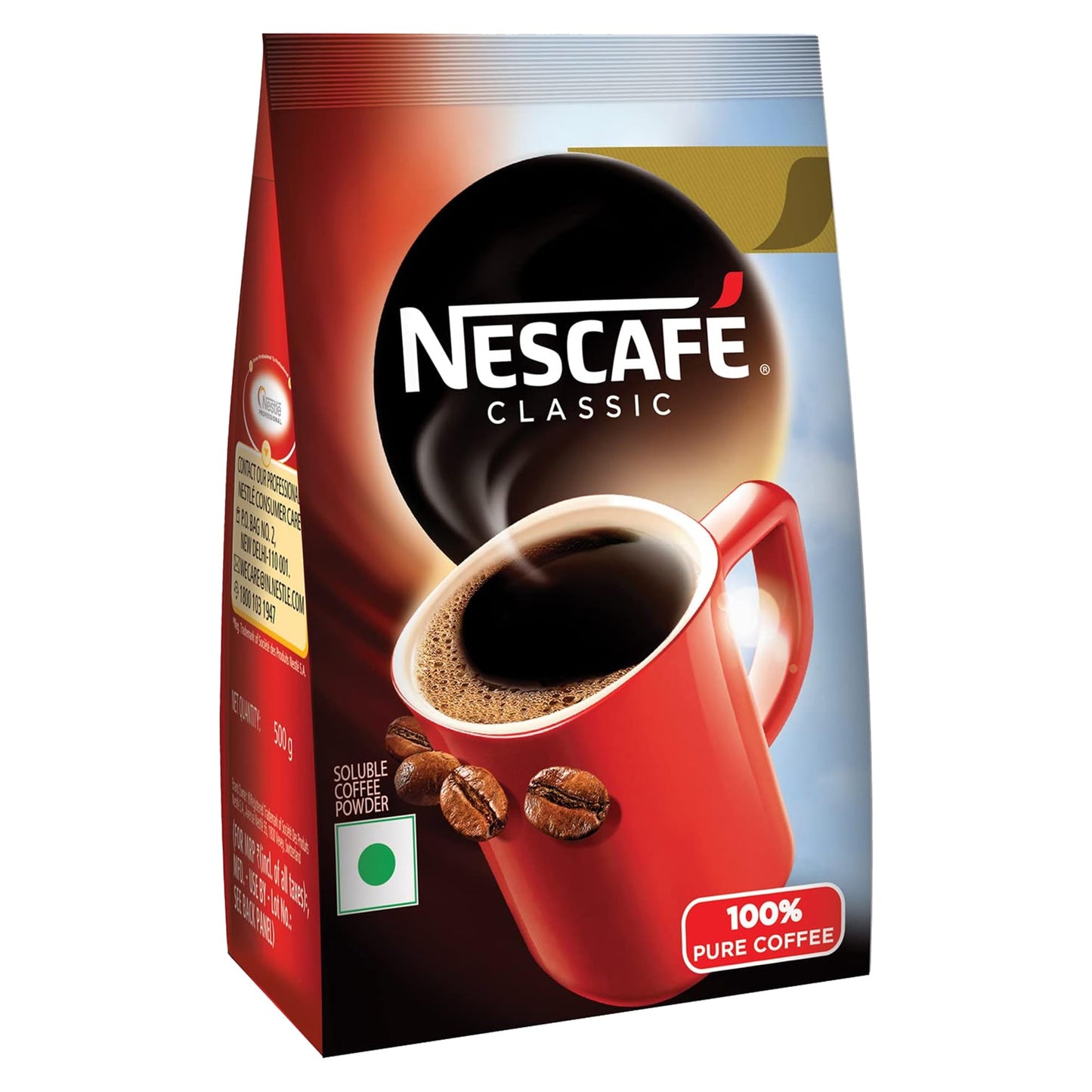 Nescafe Classic Instant Coffee Powder 200 G Pouch | Instant Coffee Made With Robusta Beans | Roasted Coffee Beans | 100% Pure Coffee