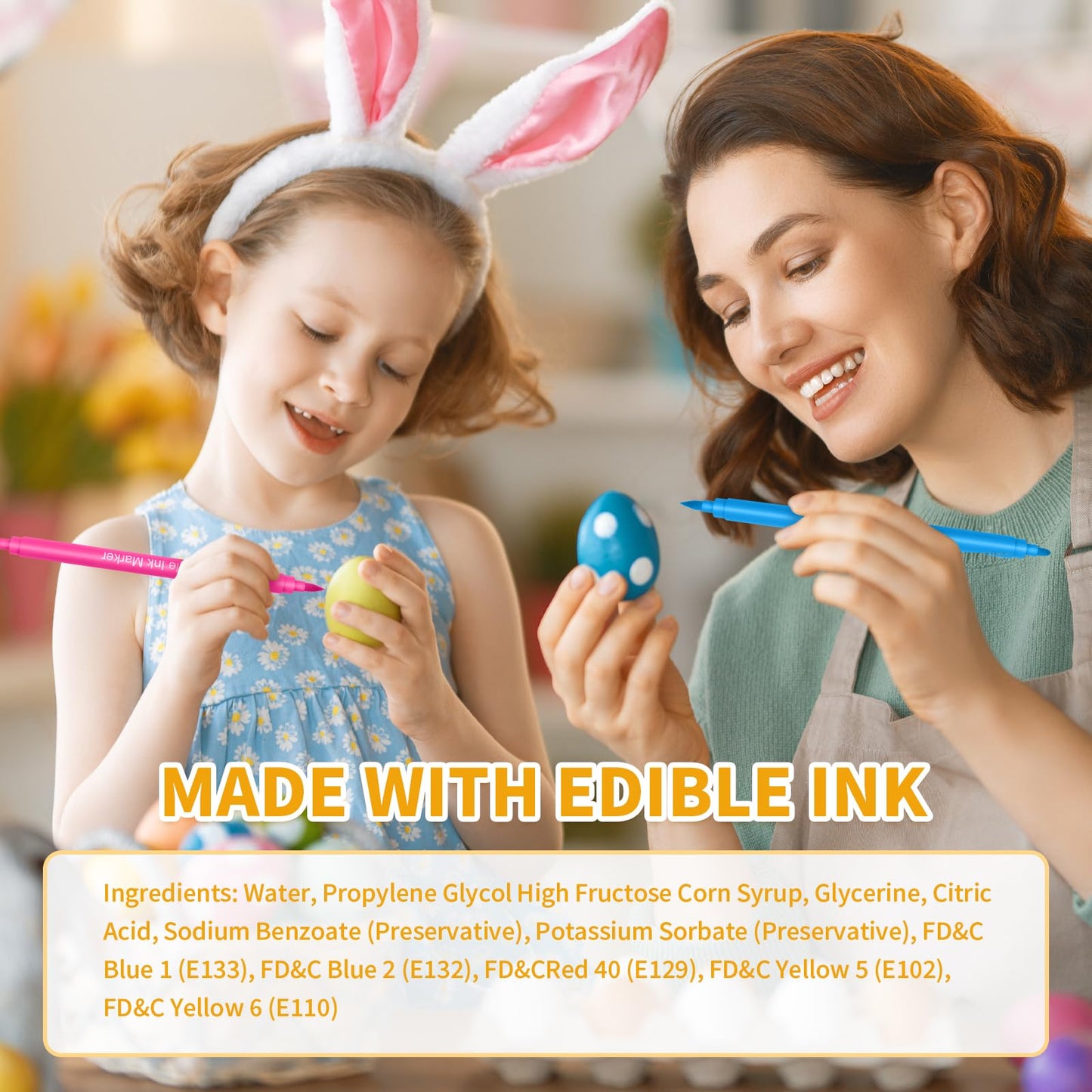 Jewem (Upgrade) Edible Markers for Cookie Decorating, 8Pcs Food Coloring Pens, Double Side Food Grade Pens with Fine & Thick Tip