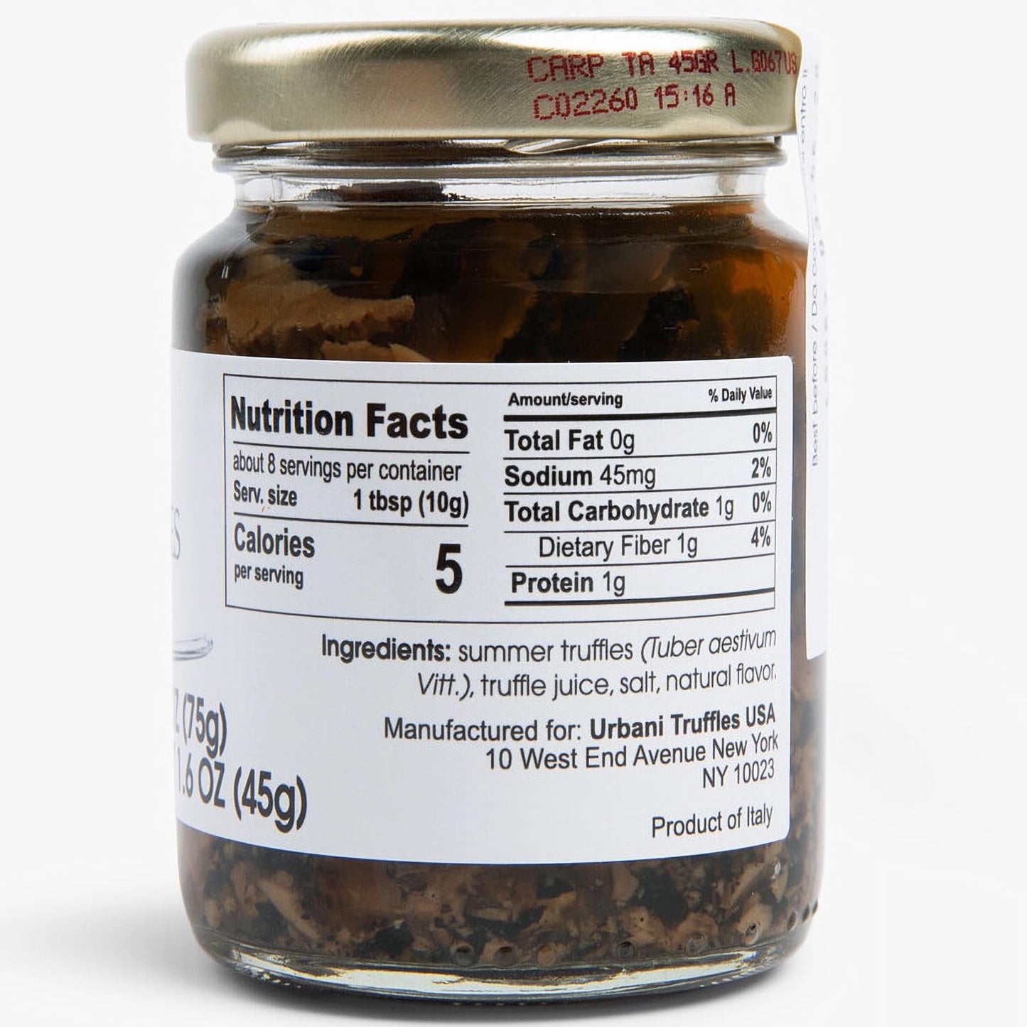 Urbani Truffles Shaved Summer Black Truffle Carpaccio 2.6 Oz - Exquisite Italian Black Truffle Seasoning, Sliced Truffles For Pa