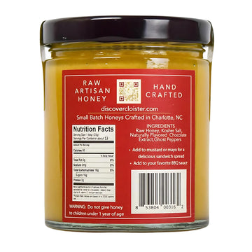 Cloister Honey Whipped Honey - Ghost Pepper (9 Oz) | Hand Crafted | Raw Artisan Honey | 100% Pure, Raw & Unfiltered | All Natura
