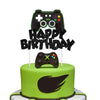Video Game Cake Topper Glitter Game Controller Happy Birthday Cake Topper Cake Decorations Picks For Kids Gaming Themed Birthday