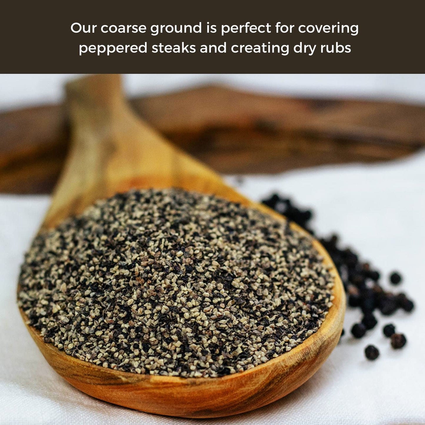 HqO Organic Coarse Ground Black Pepper, Non-GMO, USDA Certified, 16 oz Chef Jar