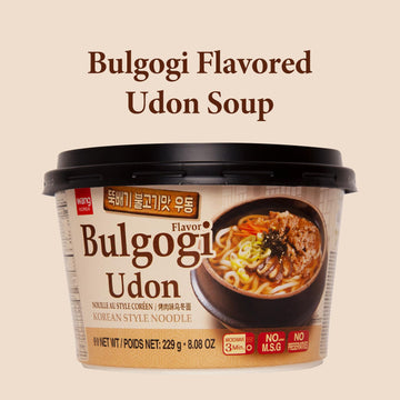 Wang Korean Bbq Bulgogi Flavored Udon Noodle Bowl, Rich And Sweet, 8.08 Ounce, 6 Cups Of Noodles