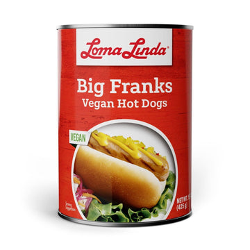 Loma Linda Big Franks - Plant-Based Sausages In Convenient 12-Pack 15Oz Cans For Hearty Meatless Meals