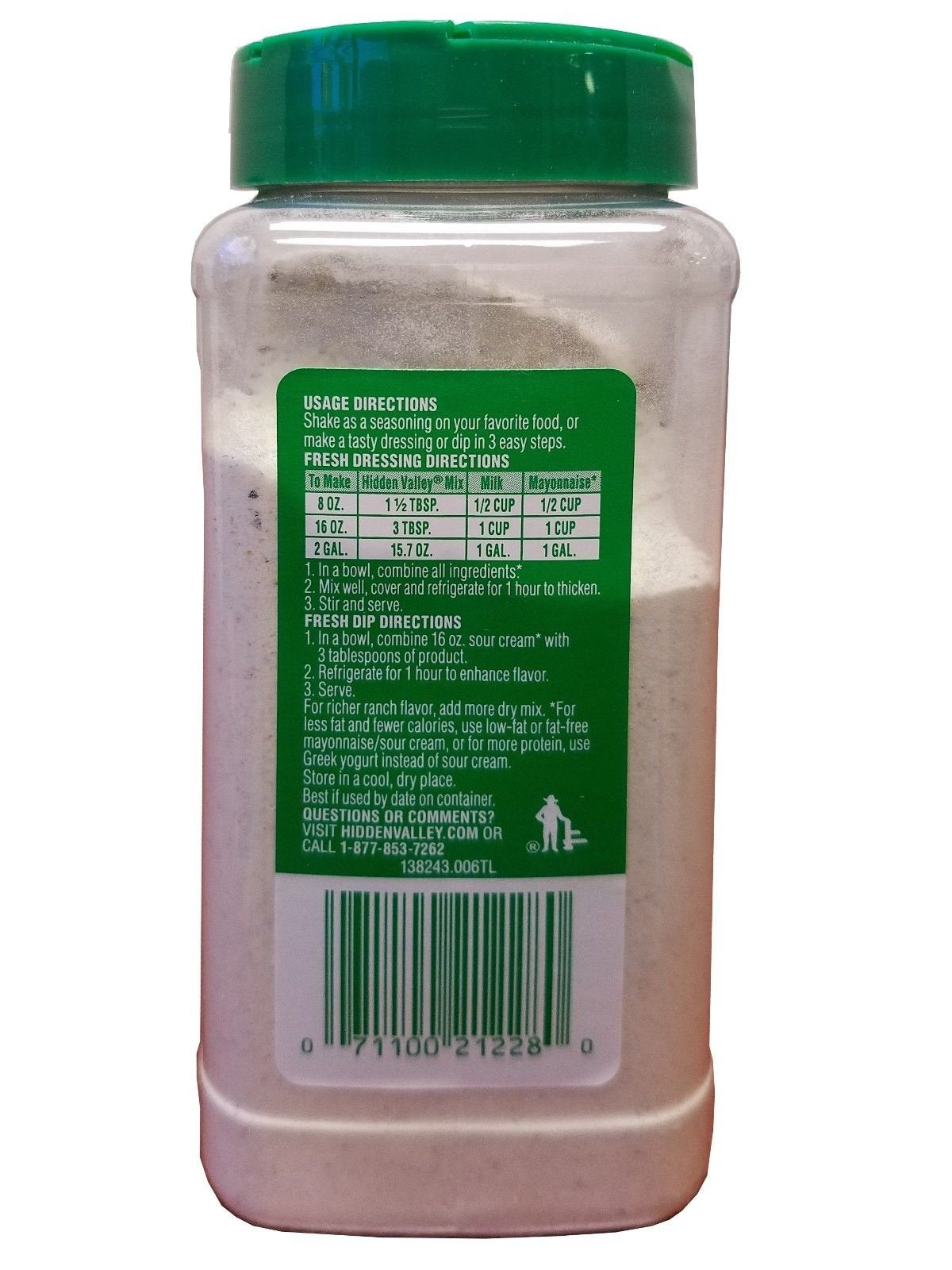 Hidden Valley Ranch Homestyle Seasoning & Salad Dressing Mix Powder 15.7 Oz