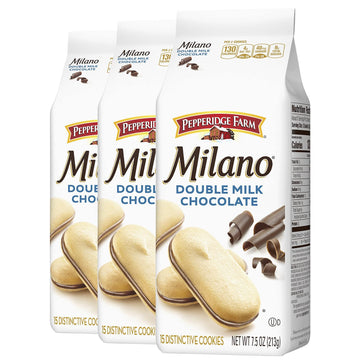 Pepperidge Farm Milano Cookies, Double Milk Chocolate, 7.5 Ounce (Pack Of 3)