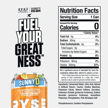 RYSE Up dietary products Fuel Sugar Free Energy Drink, Vegan & Gluten Free, 200mg Caffeine, 12 Pack, 16 Fl Oz