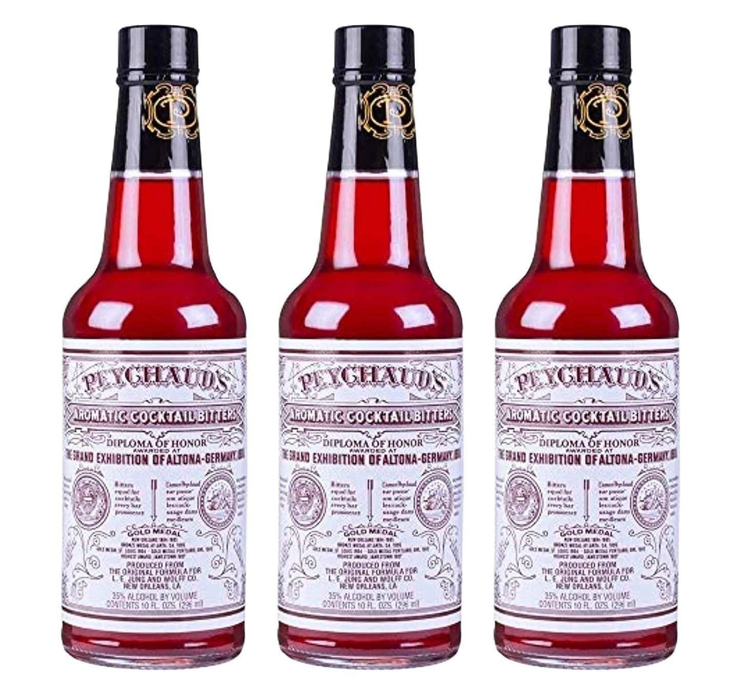 PEYCHAUDS Aromatic Cocktail Bitters, 10 Ounce Bottle, Pack of 3