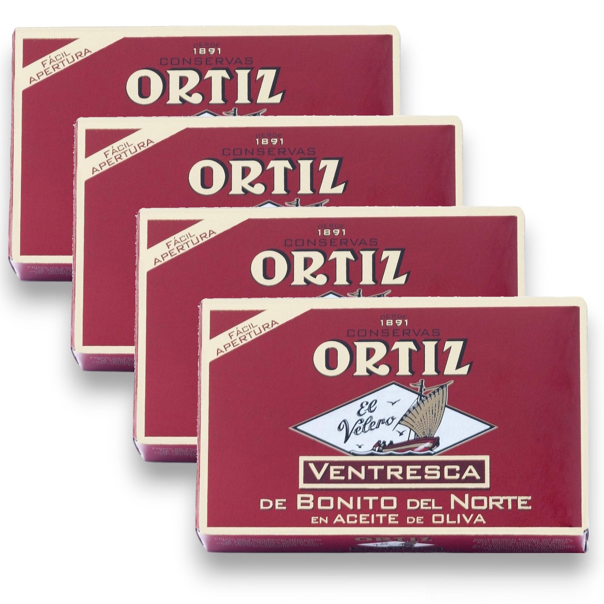 Ortiz Ventresca White Tuna Belly In Olive Oil, Tender Buttery Fillets With Exquisite Flavor, Superior Wild Caught Tuna Packed In Delicate Spanish Olive Oil, 3.88Oz Can (Pack Of 4)