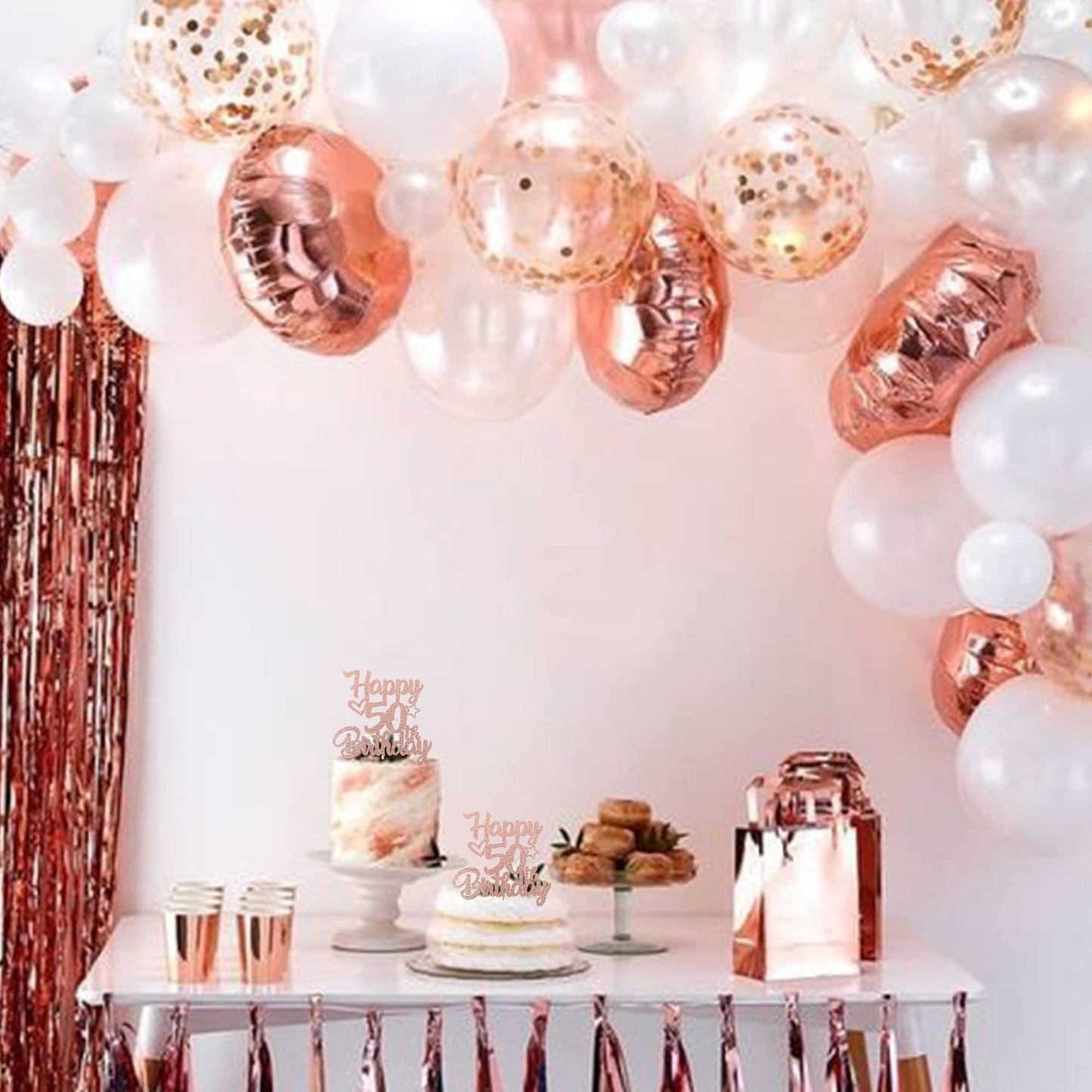 1 Pack Happy 50Th Birthday Cake Topper Glitter Heart Star 50 Fabulous Cake Pick Birthday Sign Cake Decorations For Children 16Th