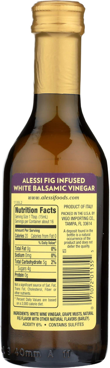 Alessi White Balsamic Fig Infused Vinegar , 8.5 Ounce