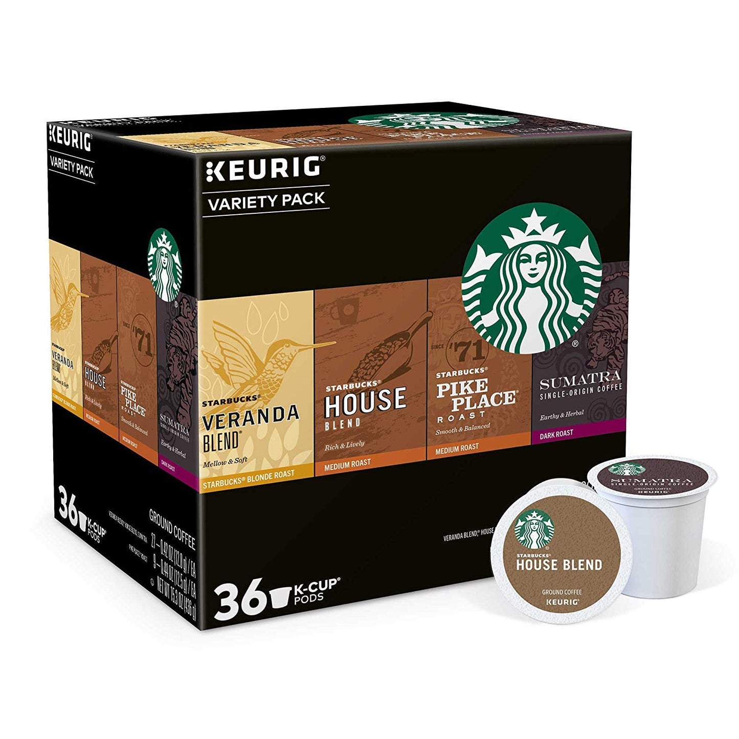 Starbucks Single-Serve Coffee K-Cup Variety Pack, Carton Of 36