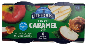 Litehouse Low Fat Caramel Dip - Individual Caramel Dip For Apples, Caramel Dipping Cups, Caramel Snack Dip, Gluten-Free, Vegetar