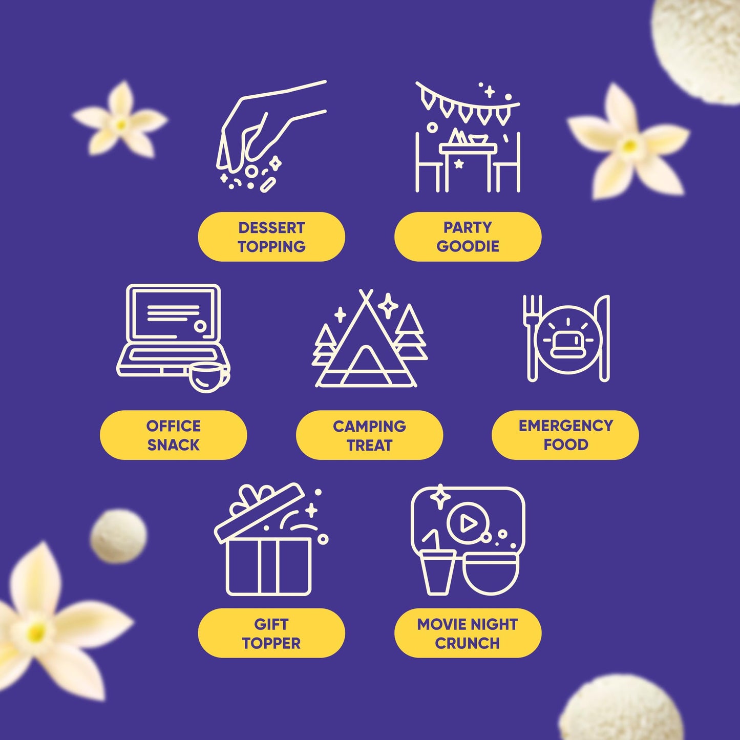 Star Candies Freeze Dried Ice Cream Vanilla | No Melting Freeze Dried Vanilla Ice Cream Candy | Crunchy & Delicious Camping Food