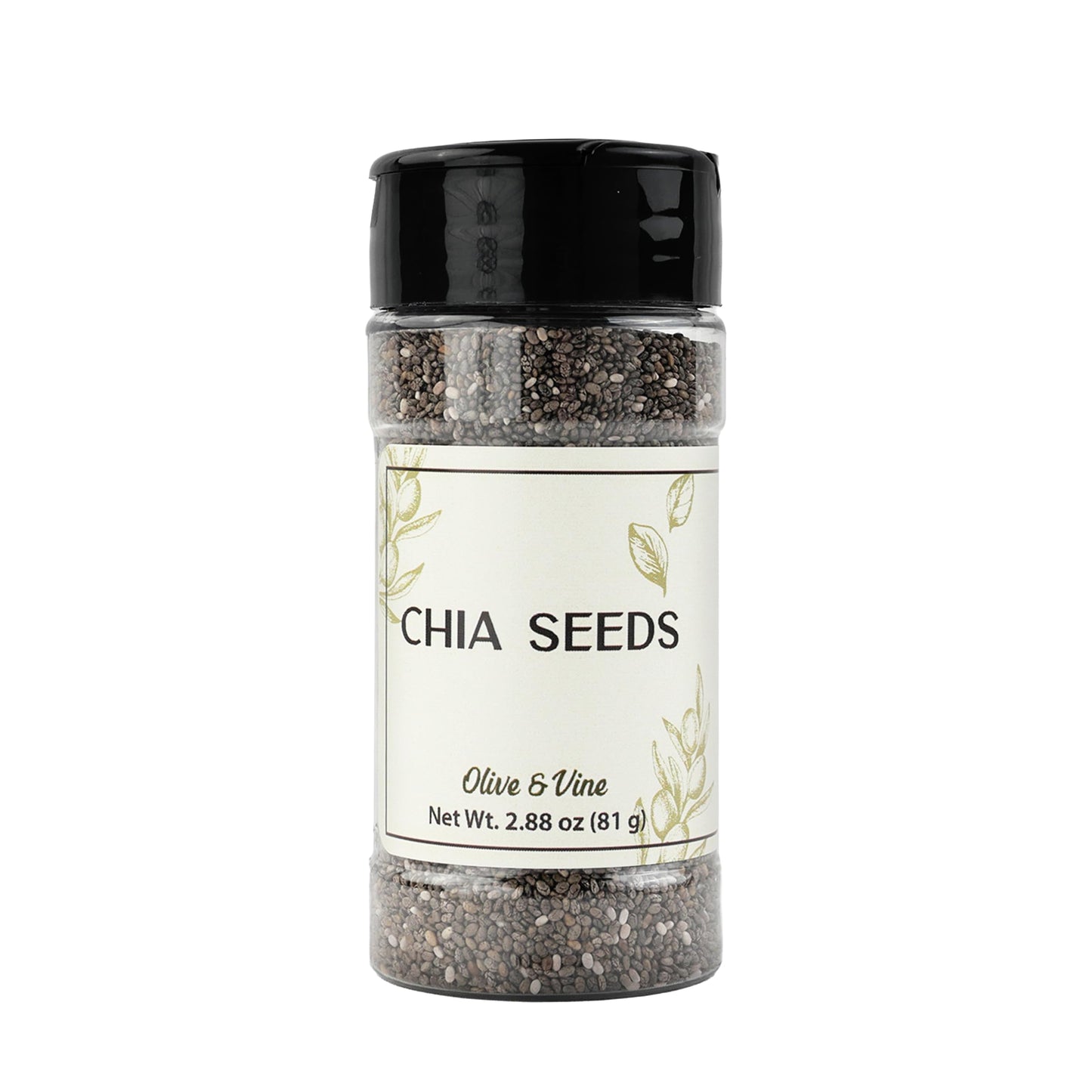 Olive & Vine Chia Seeds, Nutty Flavor, for Smoothies & Baking, Rich Tradition, Authentic Taste, for Global Recipes (2.88 Ounce)