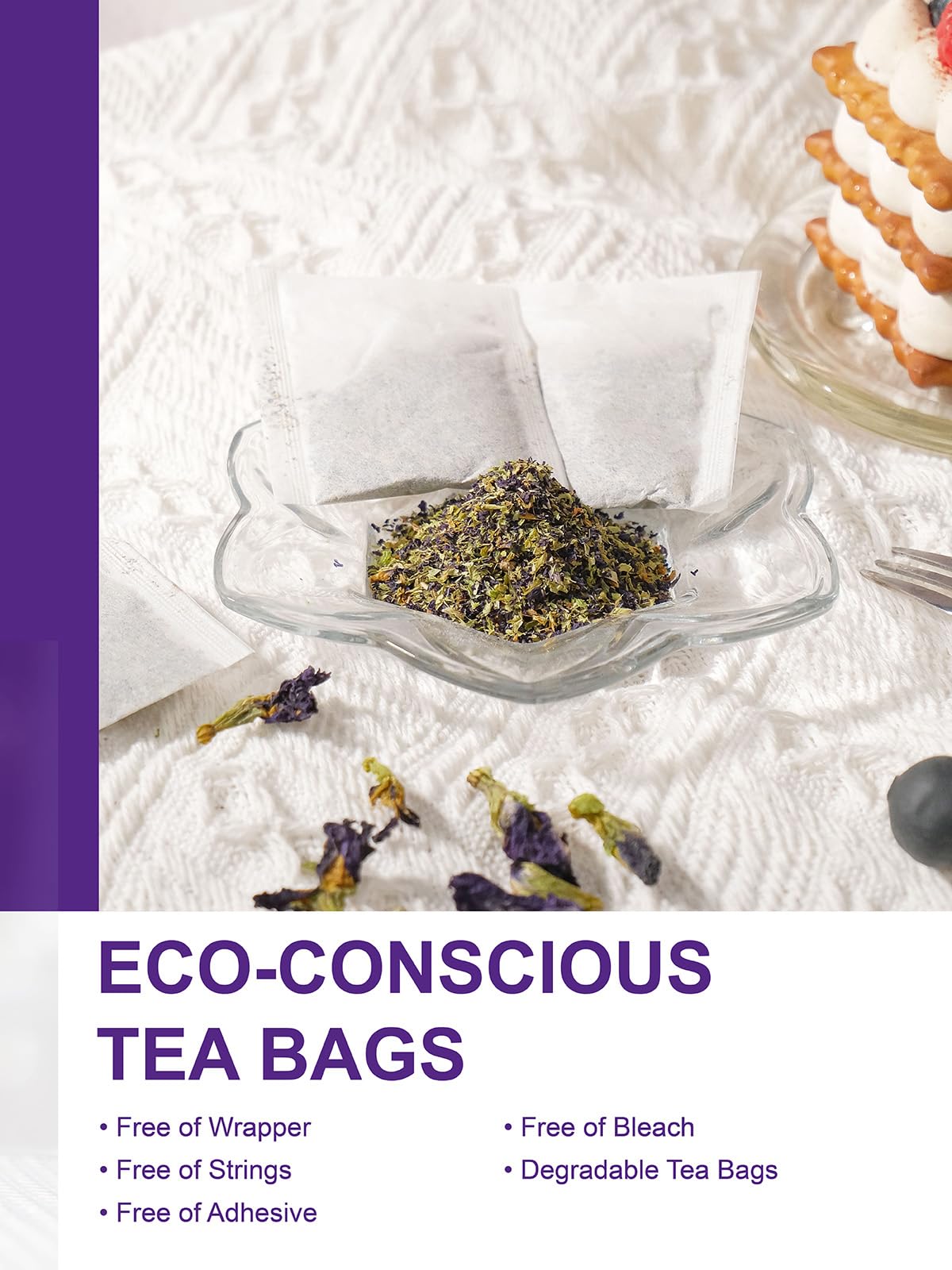 Teelux Butterfly Pea Flower Tea Bags, Premium Dried Butterfly Pea Flower For Blue & Purple Drinks And Food Coloring, 100 Count