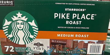 Starbucks Pike Place Roast K-Cups for Keurig, 1 Count (Pack of 72)