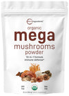 Micro Ingredients Organic Mega Mushroom Complex Powder, 10 oz, Vegan, Filler Free, Immune System Booster