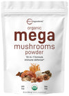 Micro Ingredients Organic Mega Mushroom Powder 10 Ounce (284 Days Supply) | 10 In 1 Complex Formula For Immune System Booster | Chaga Lions Mane Cordyceps Reishi & More | Filler Free Vegan