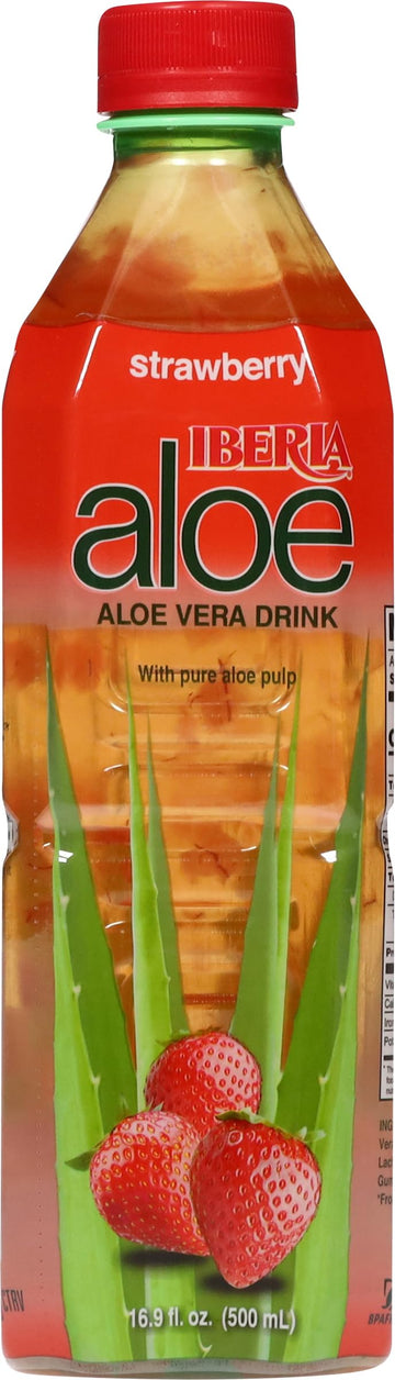 Iberia Aloe Vera Juice Drink, Strawberry,16.9 Fl Oz (Pack of 8)