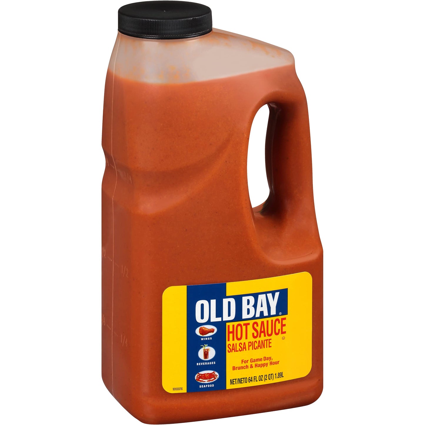 OLD BAY Hot Sauce - 64 Fl Oz Bulk Container for Seafood, Wings, Burgers, and More - Model VC-a3-6148