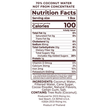 ZICO Chocolate Coconut Water, Dairy-Free, Plant-Based, 11.2 Fl Oz (Pack of 12)