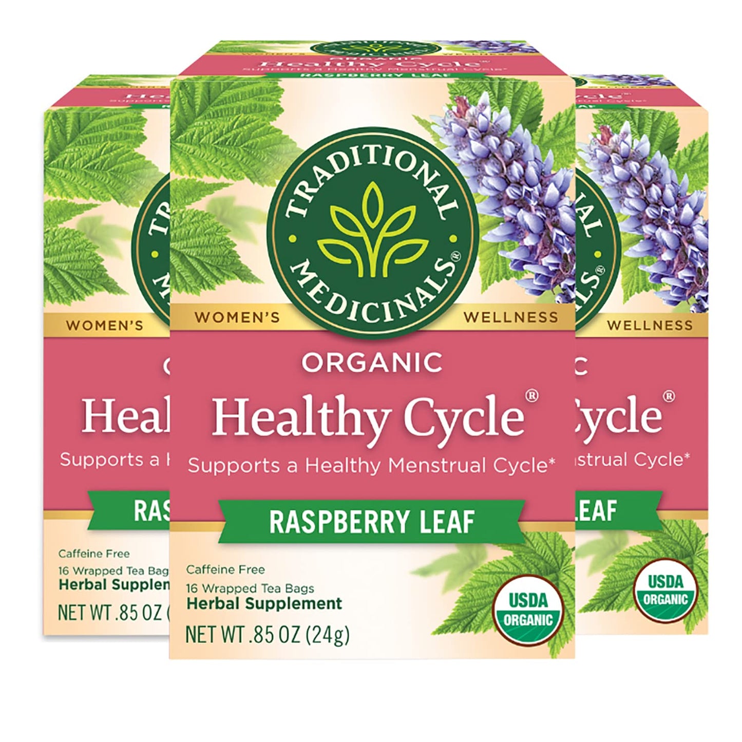 Traditional Medicinals, Healthy Cycle, Caffeine Free, 16 Tea Bags (pack of 3)