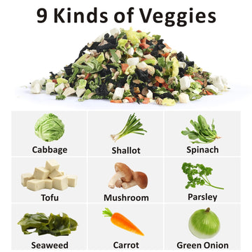 Yimi Miso Soup with 9 Freeze Dried Vegetables, 16 oz - Flavorful Vegan Mix, Ideal Gift for Christmas