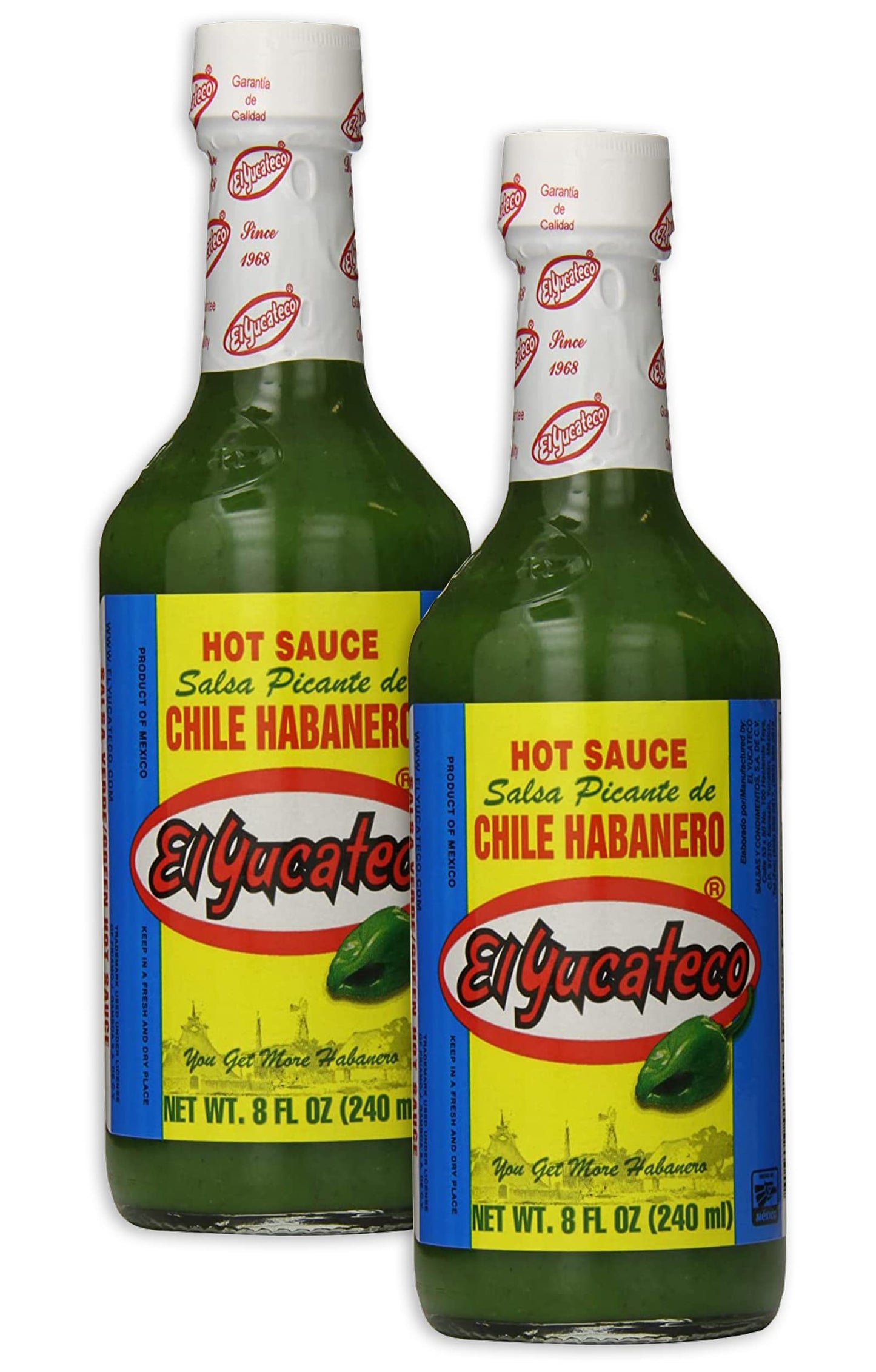 El Yucateco Salsa Picante Verde De Chile Habanero, 8 Ounce (2 Pack)