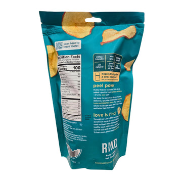 Rind Apple Chips, Crispy Thin-Cut Fruit, 9 Oz, Fat Free, Vegan, Gluten Free With Free Bag Sealer Clip