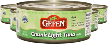 Gefen Chunk Light Tuna in Oil 6oz (6 Pack), Low Fat, Kosher for Passover
